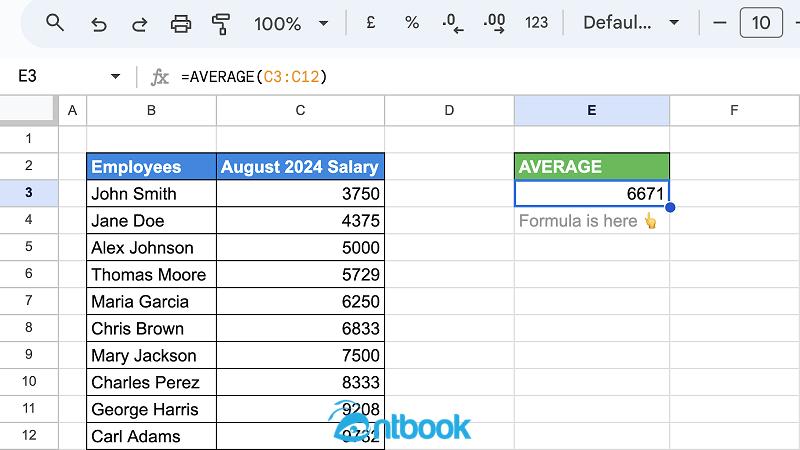 Hàm tính trung bình cộng trong Excel