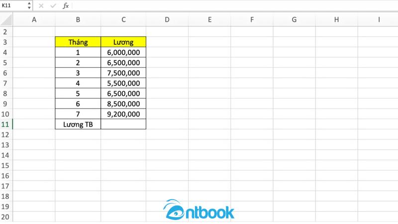 Hàm tính trung bình cộng trong Excel