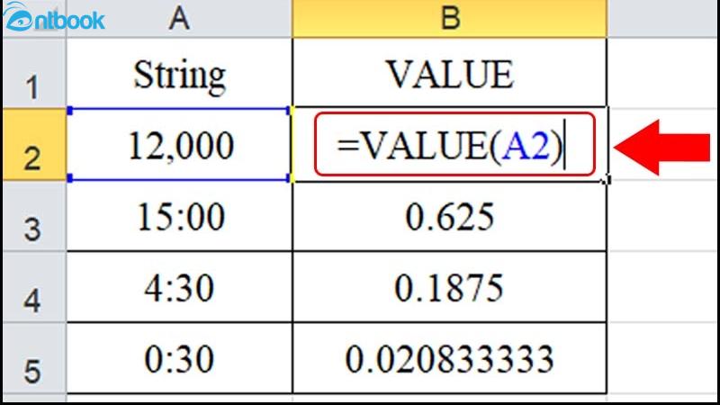 Hàm Value trong Excel