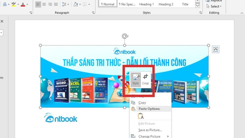 cách cắt ảnh trong word