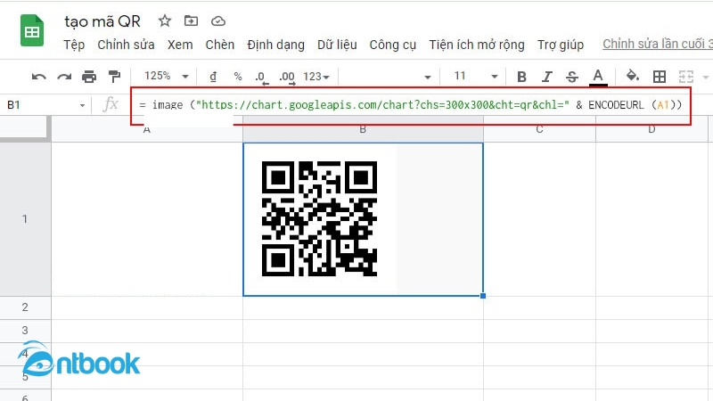cách tạo QR code trên Google Sheet
