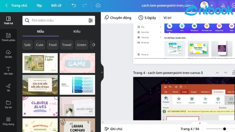 Cách làm Powerpoint trên Canva