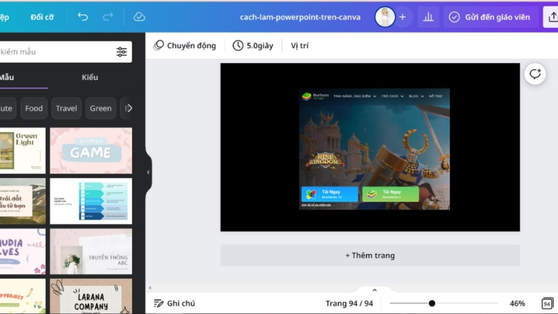 Cách làm Powerpoint trên Canva