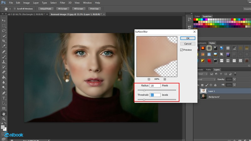 cách làm mịn da trong Photoshop