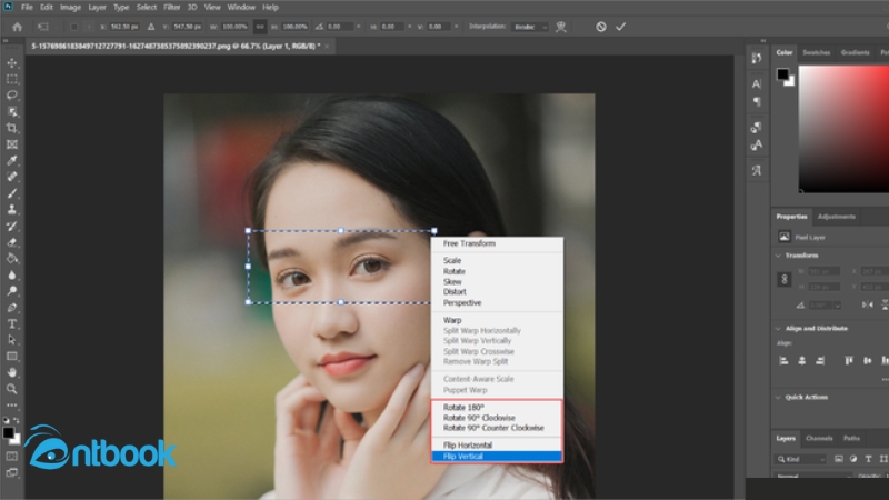 cách lật ảnh trong Photoshop