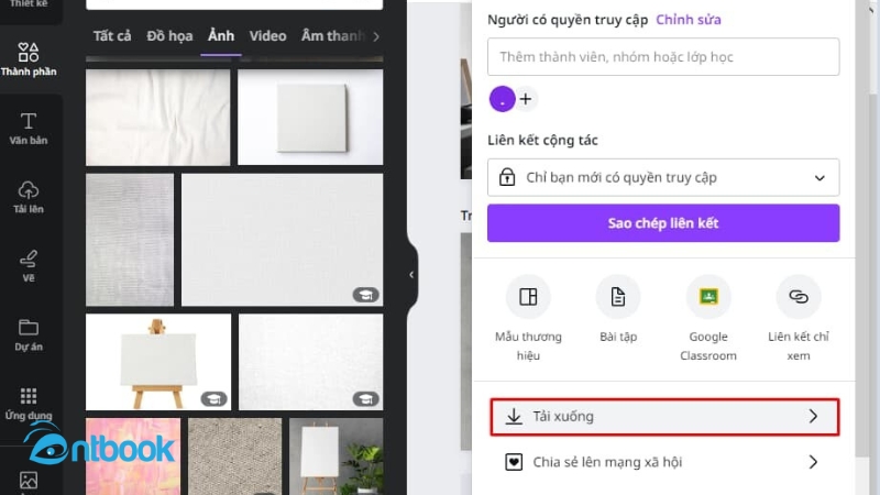 cách lưu ảnh trên canva