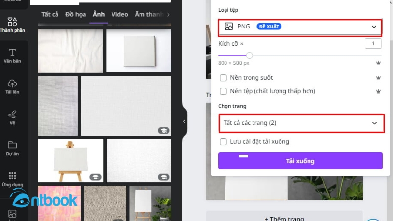 cách lưu ảnh trên canva