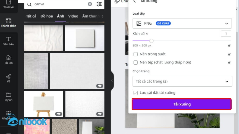 cách lưu ảnh trên canva