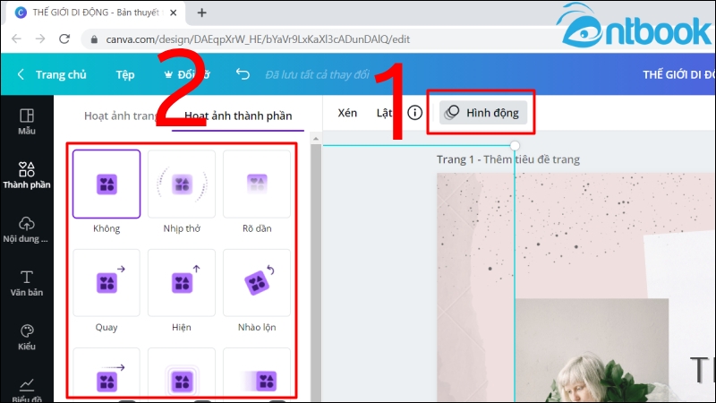 cách làm slide trên canva