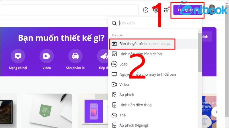 cách làm slide trên canva