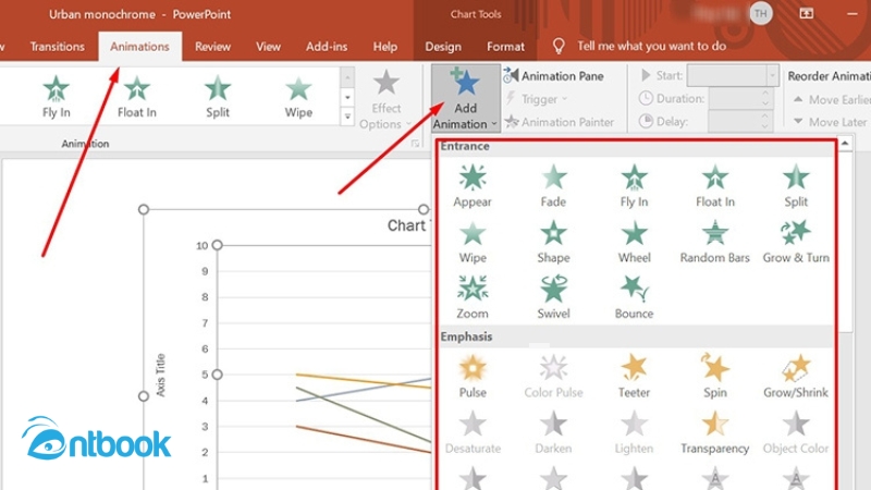 cách vẽ biểu đồ trong Powerpoint