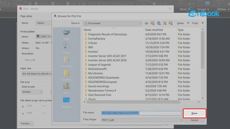 Cách chuyển AutoCad sang Pdf