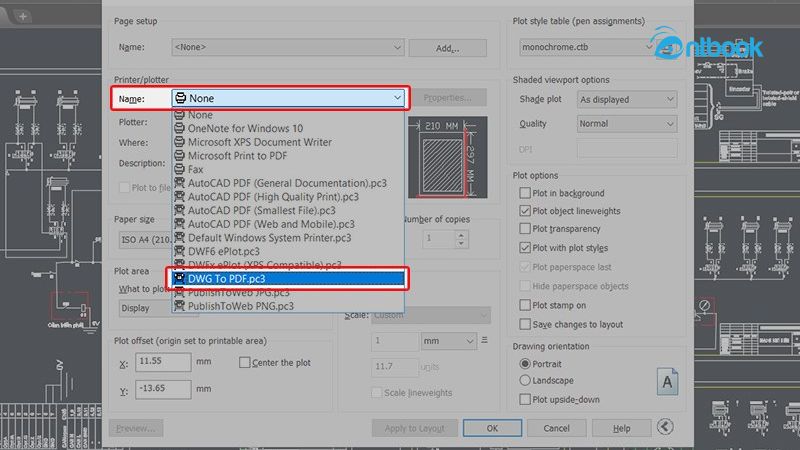 Cách chuyển AutoCad sang Pdf