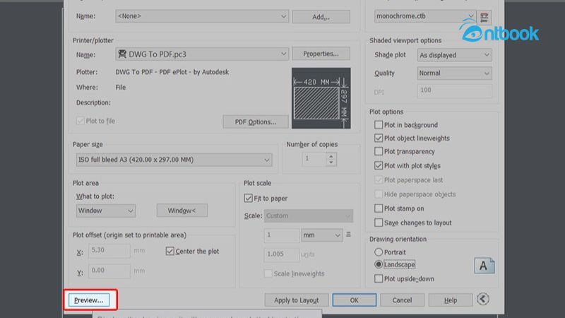 Cách chuyển AutoCad sang Pdf