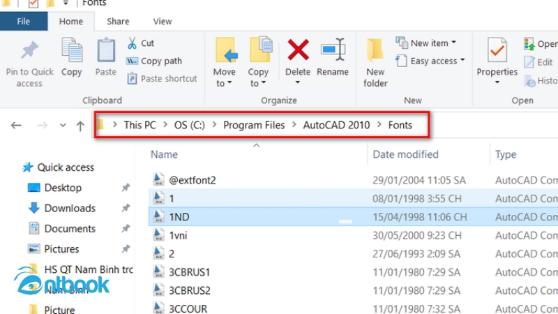 font chữ Autocad
