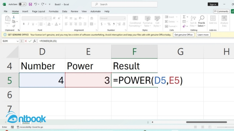 hàm bình phương trong Excel