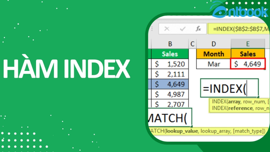 Hàm INDEX trong Excel