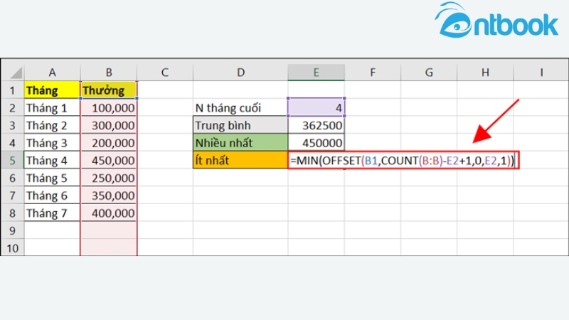 Hàm OFFSET trong Excel