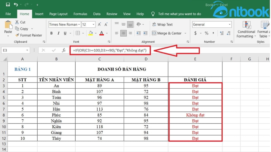 Hàm OR trong Excel
