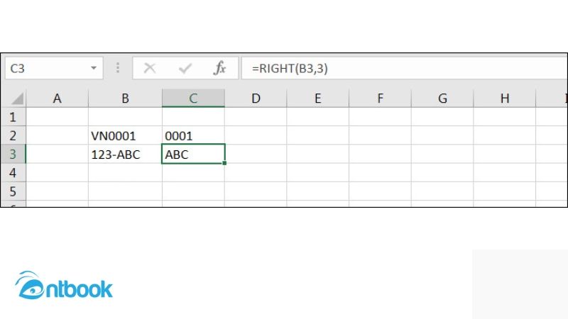hàm Right trong Excel