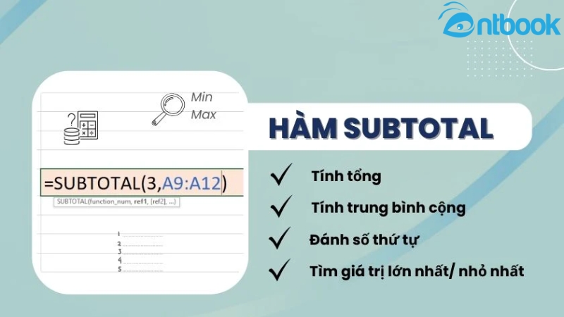 Hàm SUBTOTAL trong Excel