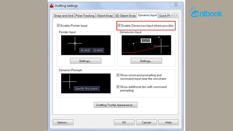 hiển thị gõ lệnh trên con trỏ chuột trong Autocad