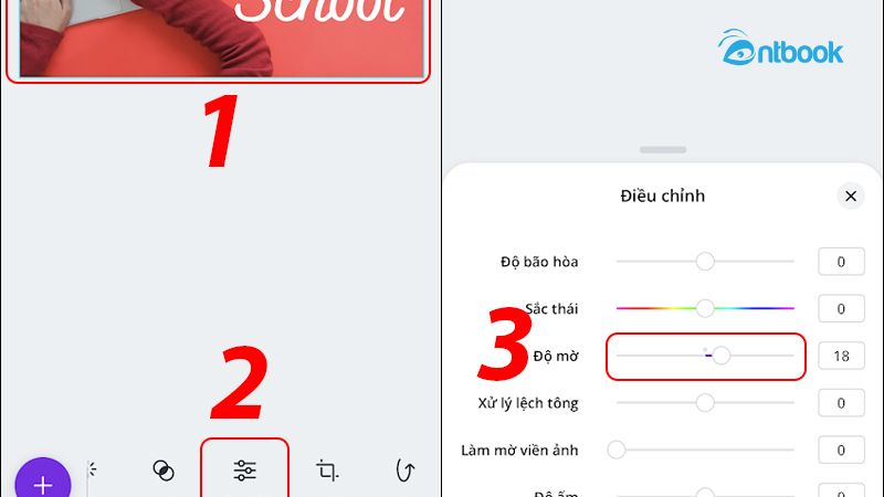 làm mờ ảnh trên Canva
