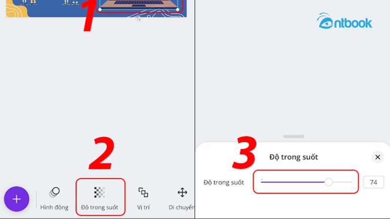 làm mờ ảnh trên Canva