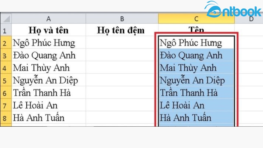 Cách tách họ và tên trong Excel