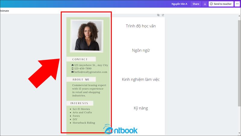 Tạo CV trên Canva