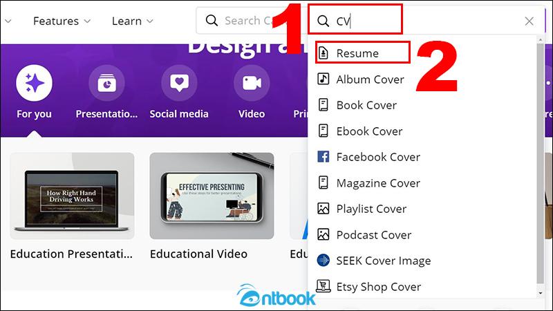 Tạo CV trên Canva