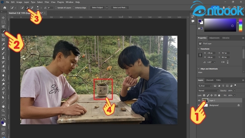 Cách xóa vật thể trong Photoshop