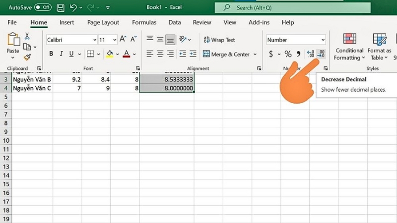 Cách tính điểm trung bình trong Excel