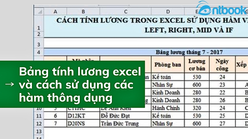 Cách tính lương trong Excel