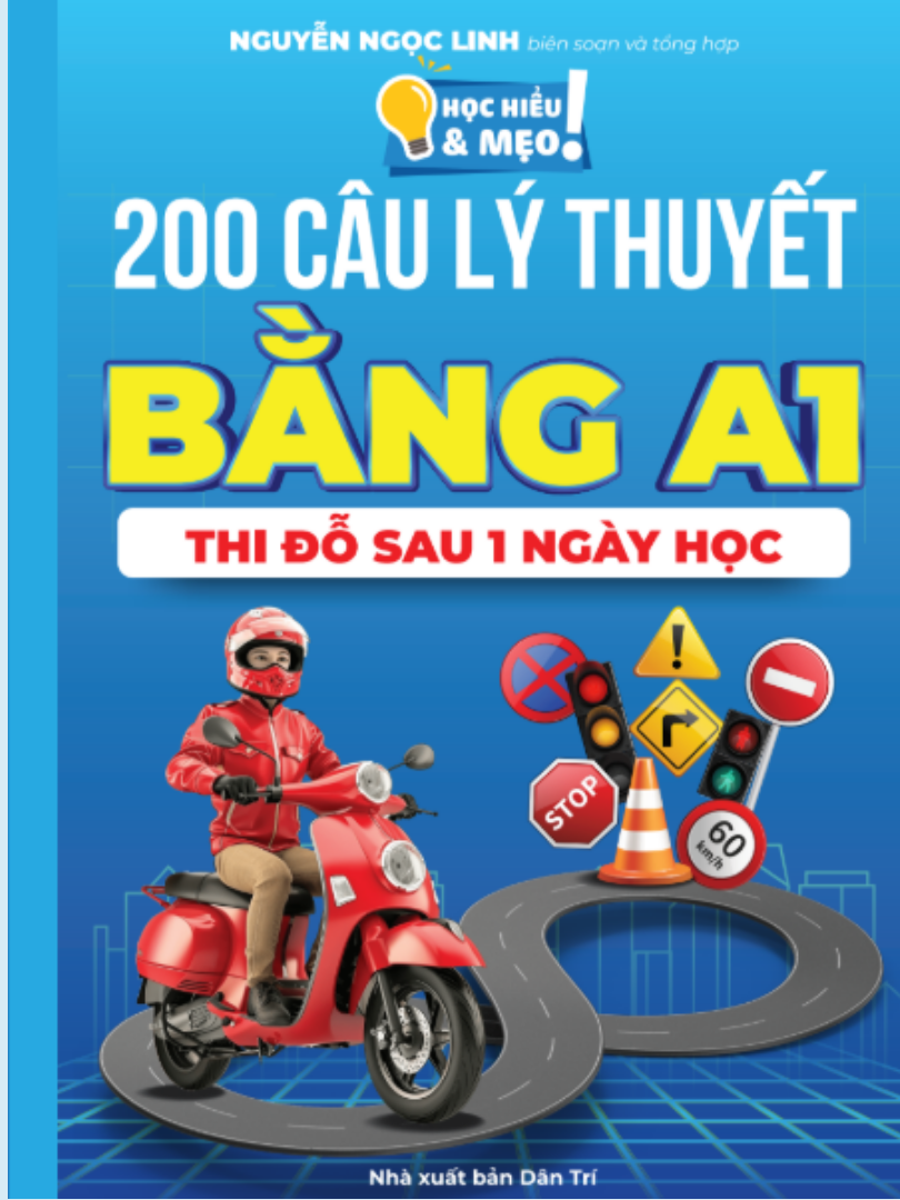 Sách Học hiểu và Mẹo 200 câu lý thuyết bằng A1 lái xe máy