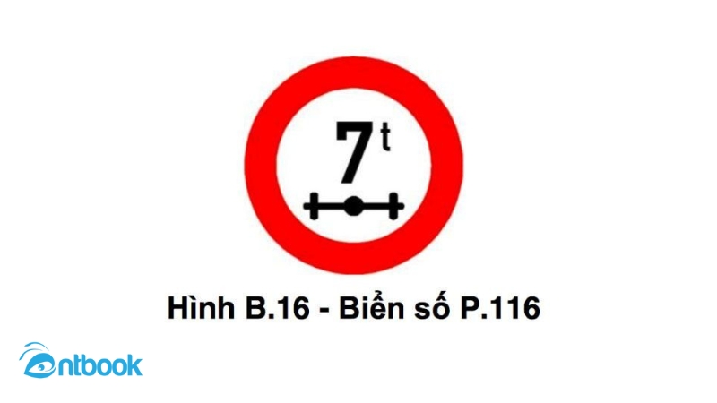 Biển cấm tải trọng trục xe P.116