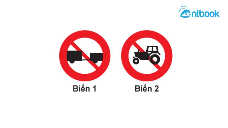 Biển nào cấm máy kéo kéo theo rơ moóc