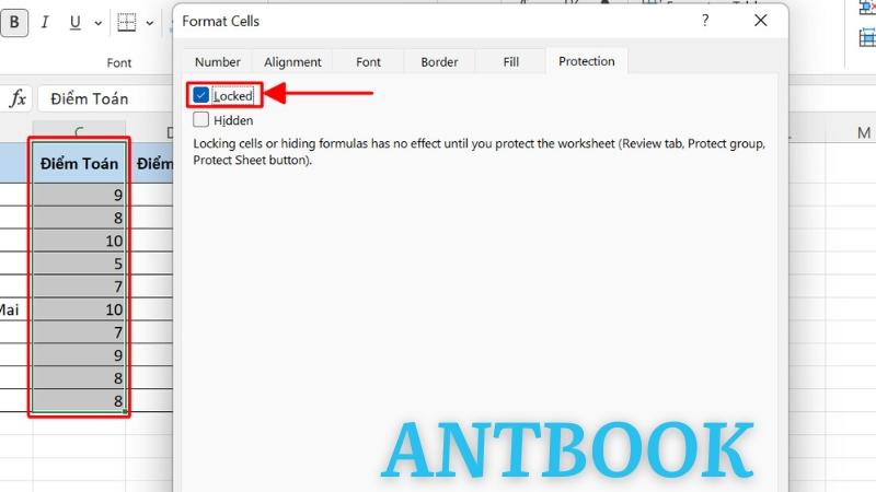 Cách khóa cột trong Excel