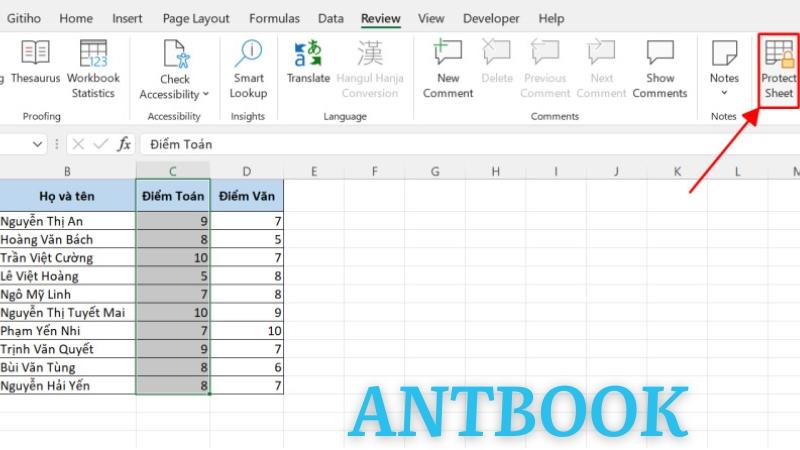 Cách khóa cột trong Excel