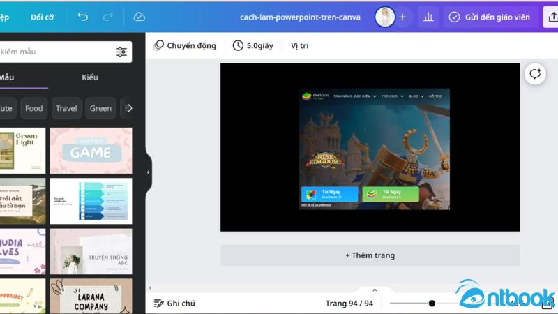 Cách làm bài thuyết trình trên Canva