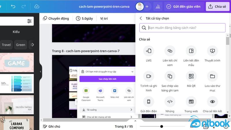 Cách làm bài thuyết trình trên Canva