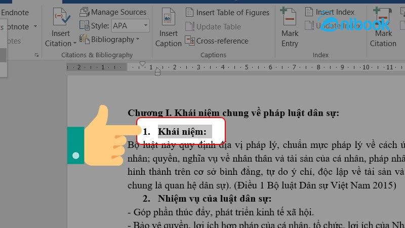 cách làm mục lục trong Word