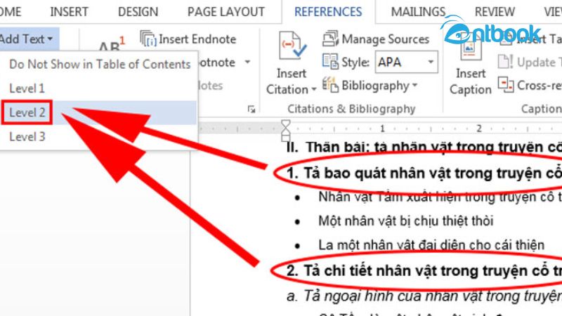 cách làm mục lục trong Word