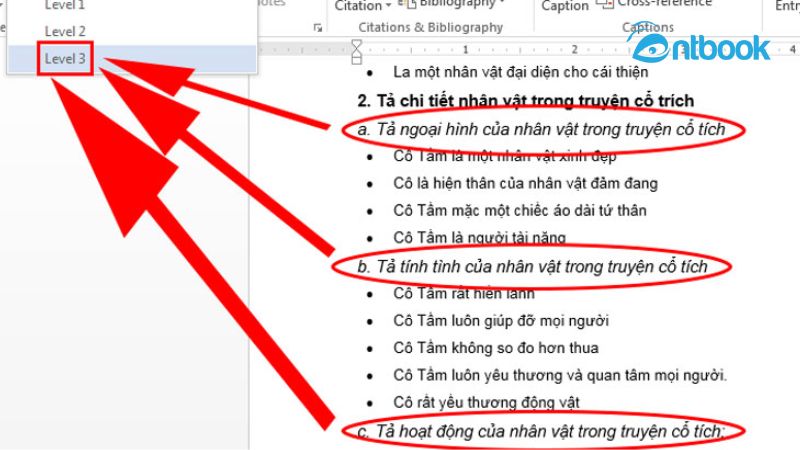 cách làm mục lục trong Word