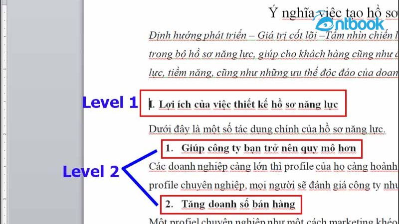 cách làm mục lục trong Word