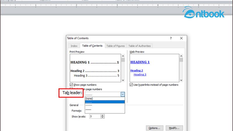 cách làm mục lục trong Word