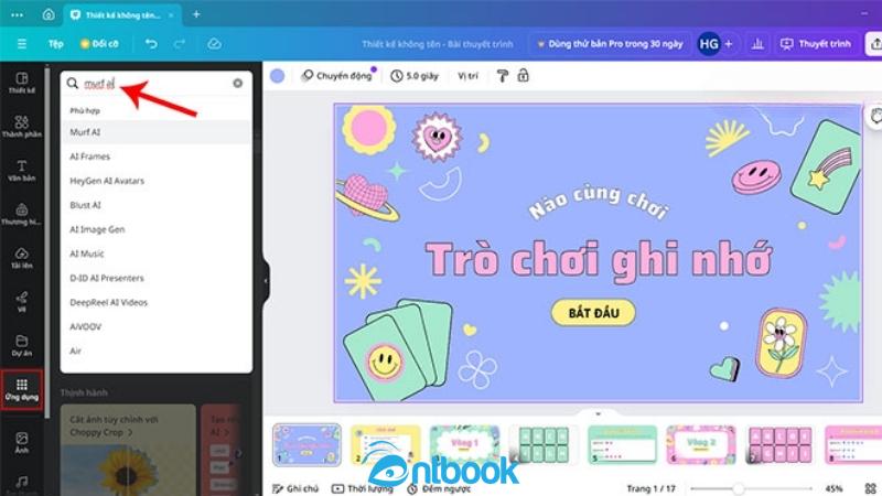Cách lồng tiếng trên Canva