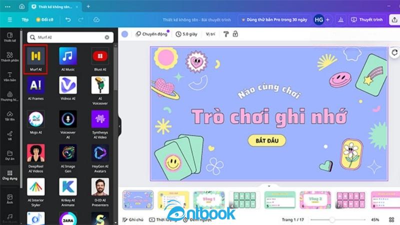 Cách lồng tiếng trên Canva