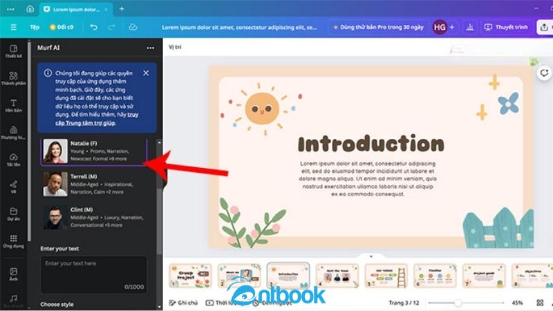 Cách lồng tiếng trên Canva