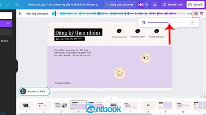 Cách lồng tiếng trên Canva